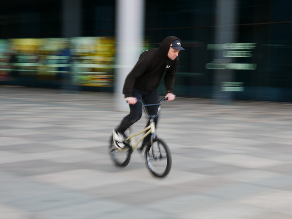 Slow shutter street photography - Cardiff - BMX - Panasonic GX80