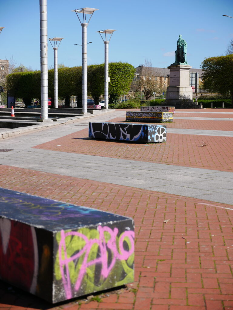 Benches at Callaghan Square, Cardiff