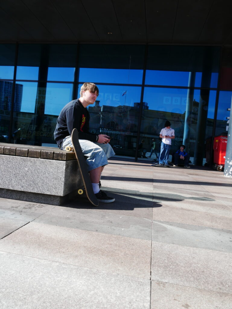 Skater by Cardiff Central Station