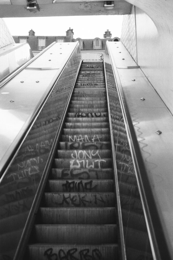 Metro escalator, Paris